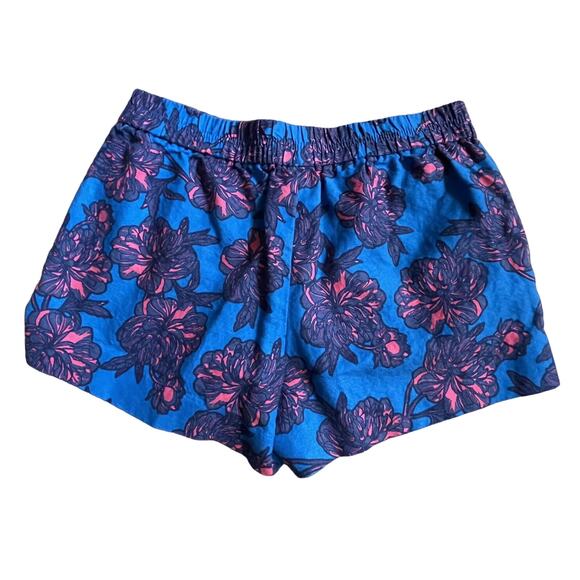 J Crew Shorts Hawaiian Tropical Floral Linen Blend Elastic Waist Sz 6 EUC - Picture 1 of 11